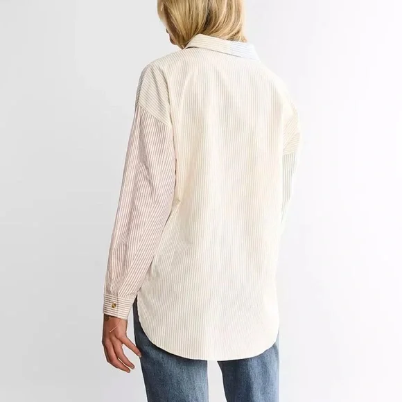 ACOA Striped Color Block Button Down Long Sleeved Shirt NWT From Buckle - Picture 14 of 16